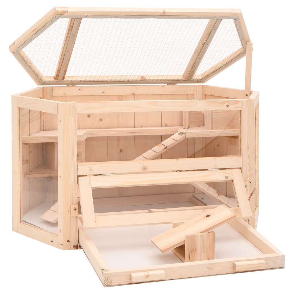 Tömör fenyőfa hörcsögketrec 80x40x43 cm - Image 3