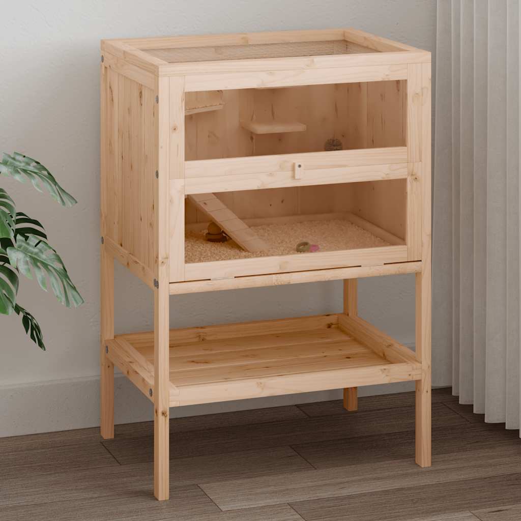 Tömör fenyőfa hörcsögketrec 55 x 40 x 80 cm
