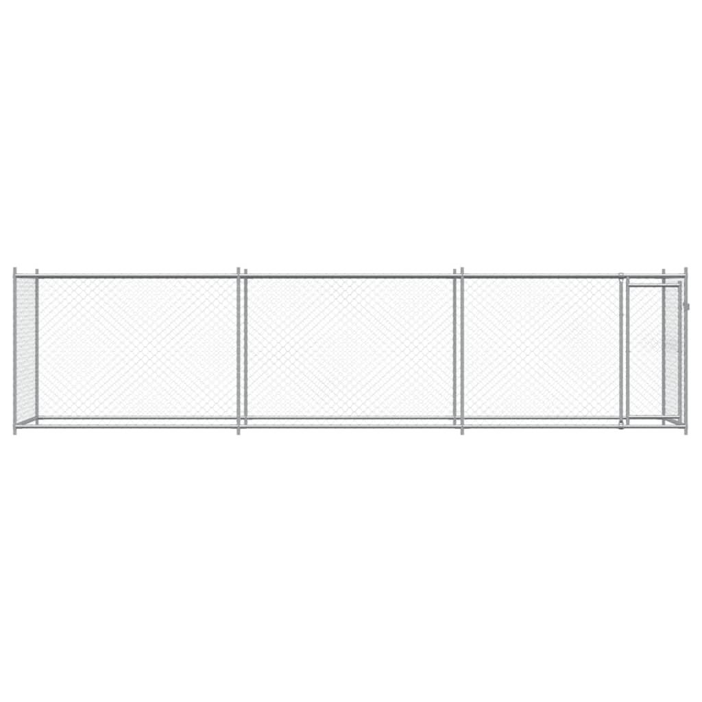 Szürke horganyzott acél kutyaketrec ajtóval 6 x 2 x 1,5 m - Image 4
