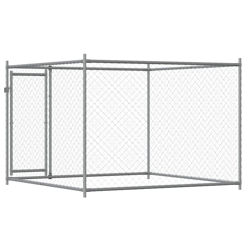 Szürke horganyzott acél kutyaláda ajtóval 2x2x1,5 m - Image 5