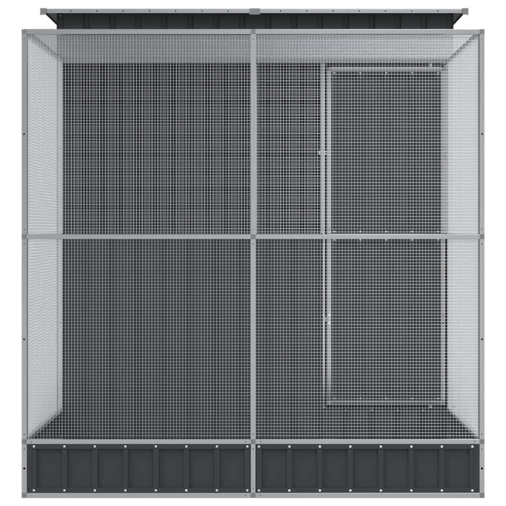 Ezüst színű acél madárház kiterjesztésekkel 209 x 203 x 216 cm - Image 5