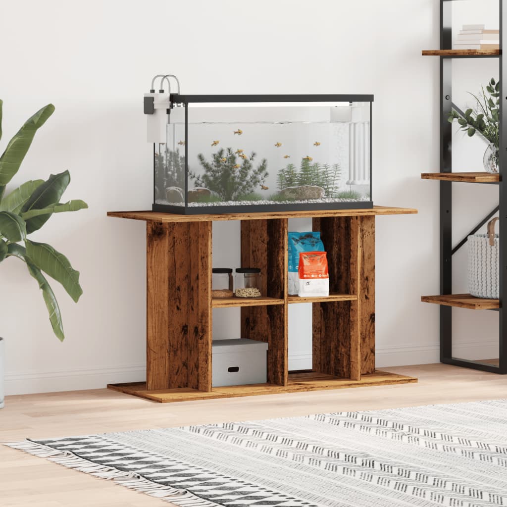 Antik fa színű szerelt fa akváriumállvány 100 x 40 x 60 cm