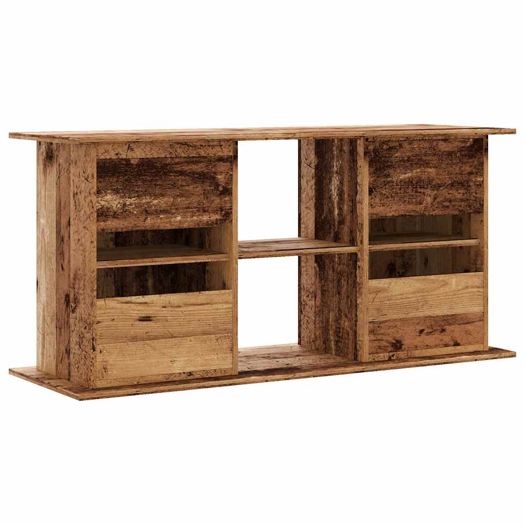 Antik fa színű szerelt fa akváriumállvány 121x41x58 cm - Image 4
