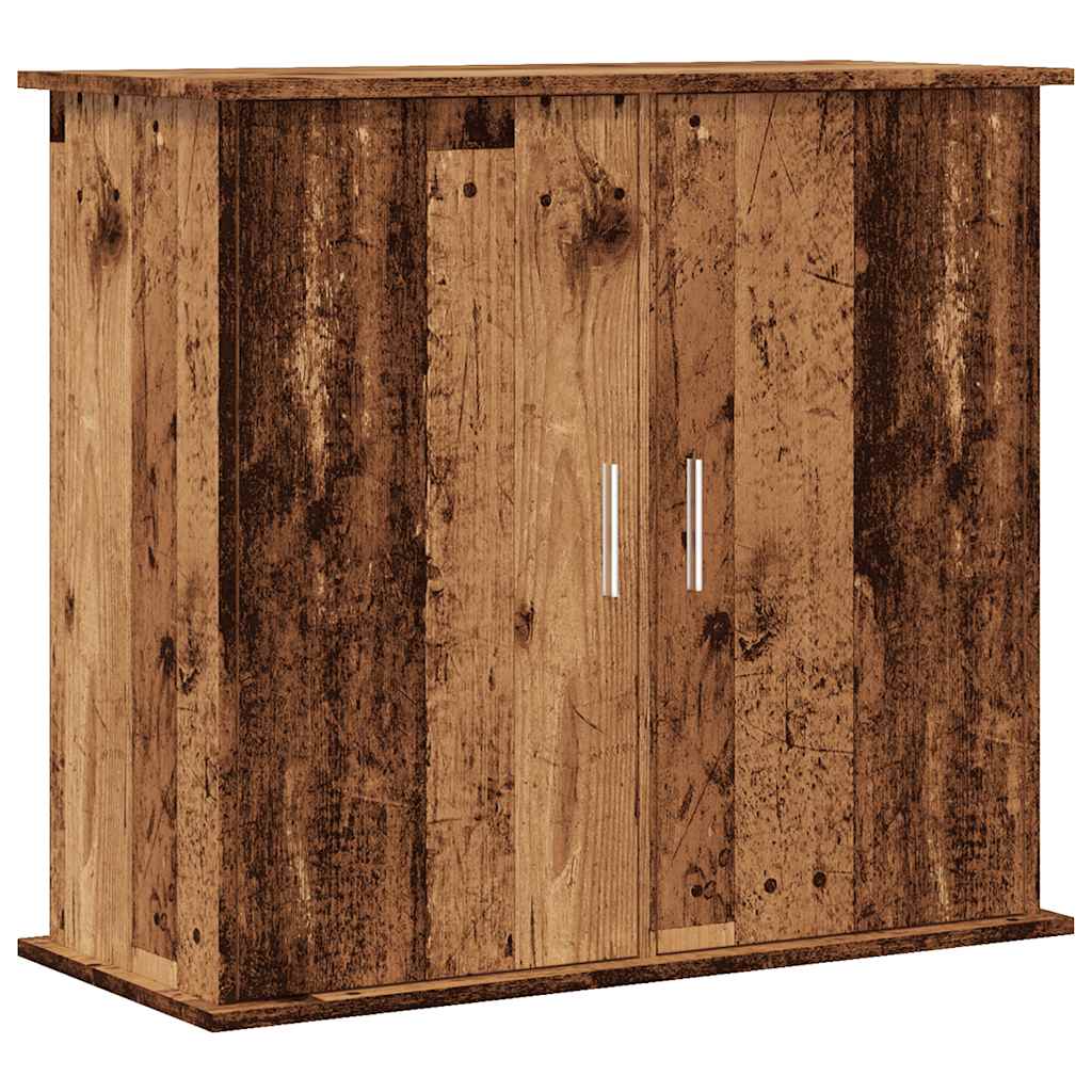 Antik fa színű szerelt fa akváriumállvány 81x36x73 cm - Image 2