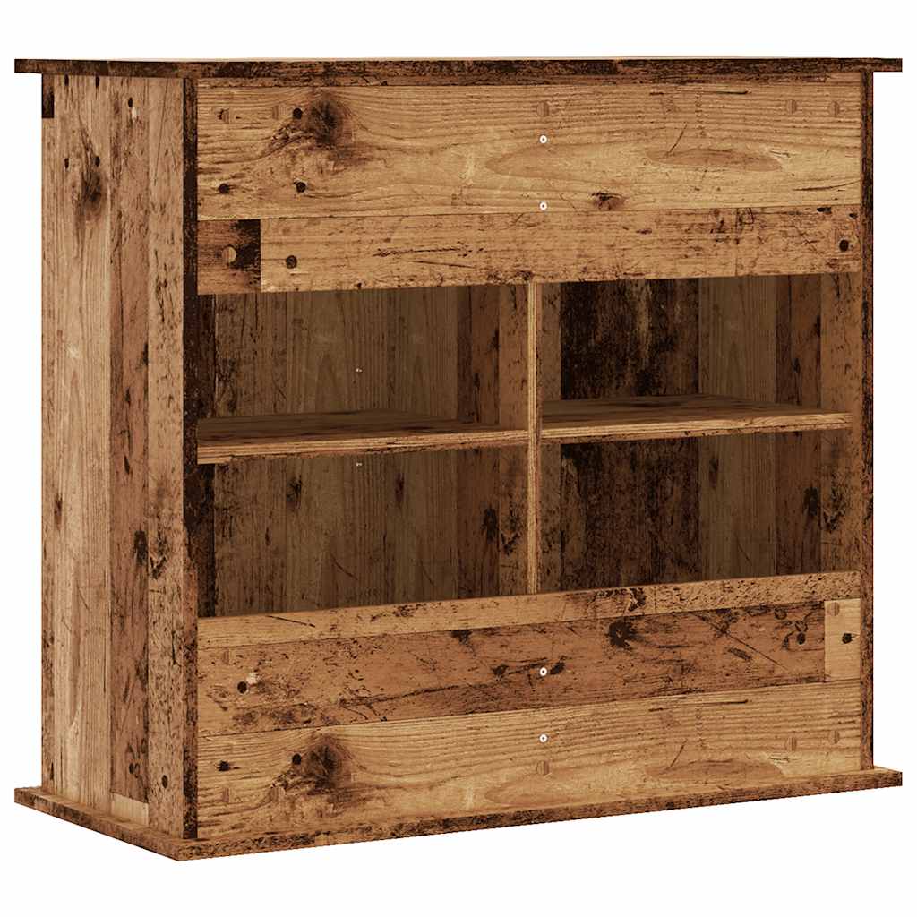 Antik fa színű szerelt fa akváriumállvány 81x36x73 cm - Image 5