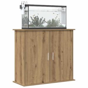 Kézműves tölgyfa akváriumállvány 81 x 36 x 73 cm rétegelt fából