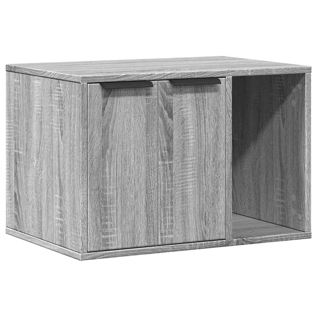 Szürke sonoma színű szerelt fa macskaalomdoboz 60 x 40 x 40 cm - Image 2