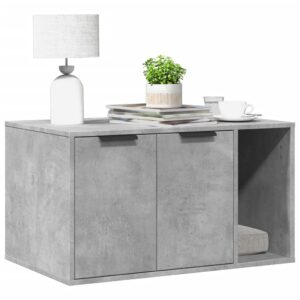 Betonszürke szerelt fa macskaalomdoboz 80 x 50 x 45 cm