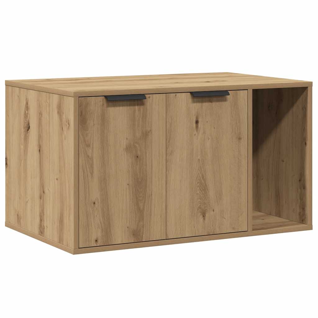 Kézműves tölgy színű szerelt fa macskaalomdoboz 80 x 50 x 45 cm - Image 2