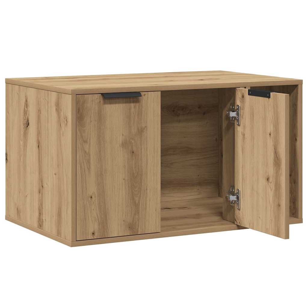 Kézműves tölgy színű szerelt fa macskaalomdoboz 80 x 50 x 45 cm - Image 4