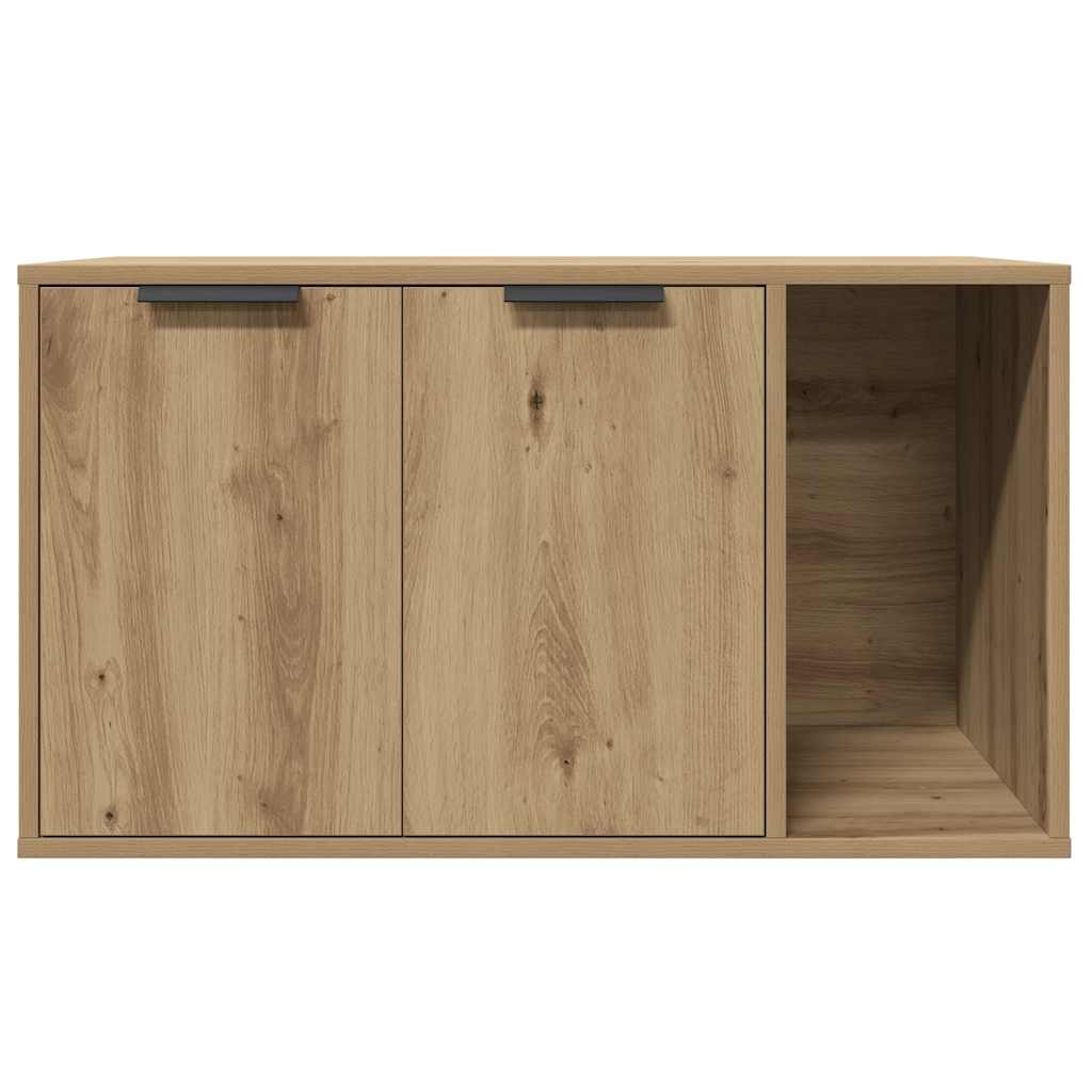 Kézműves tölgy színű szerelt fa macskaalomdoboz 80 x 50 x 45 cm - Image 5
