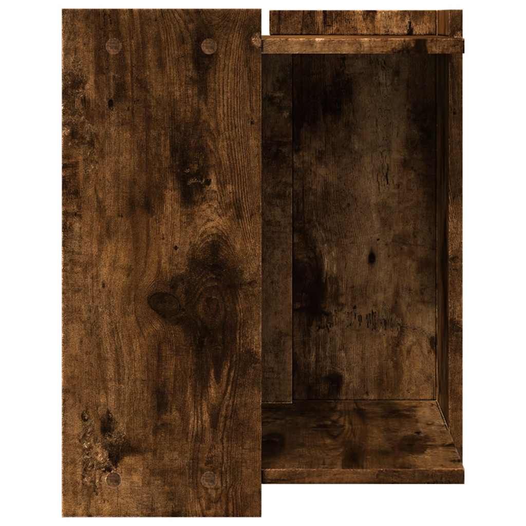 Füstös tölgy színű szerelt fa macskaalomdoboz 42 x 42 x 51 cm - Image 5