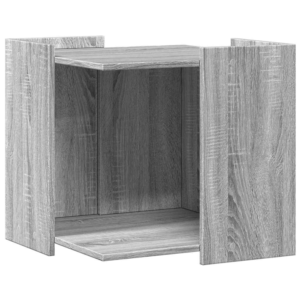 Szürke sonoma színű szerelt fa macskaalomdoboz 53 x 53 x 51 cm - Image 2