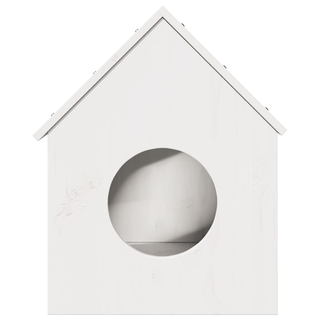 Macskaház fehér 41x50x50 cm tömör fa fenyőfa - Image 3