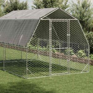 Csirkekifutó tetővel 2,5x4x2,25 m horganyzott acél
