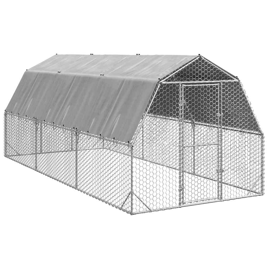 Csirkekifutó tetővel 2,5x6x2,25 m horganyzott acél - Image 2