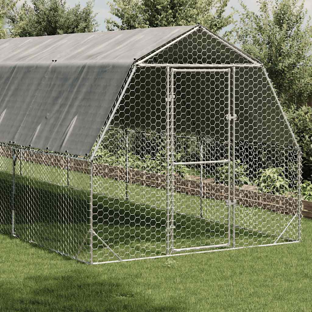 Csirkekifutó tetővel 2,5x6x2,25 m horganyzott acél
