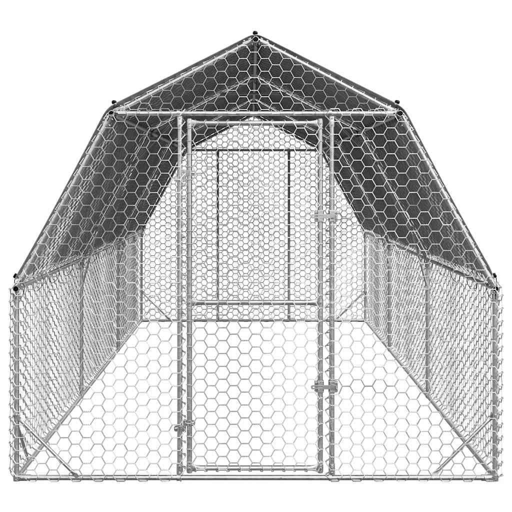 Csirkekifutó tetővel 2,5x6x2,25 m horganyzott acél - Image 3