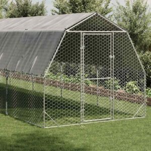 Csirkekifutó tetővel 2,5x12x2,25 m horganyzott acél