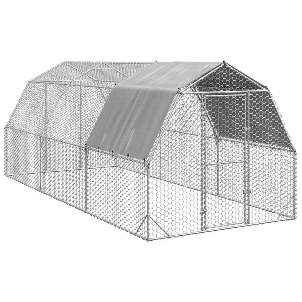 Csirkekifutó tetővel 2,5x6x2,25 m horganyzott acél - Image 2