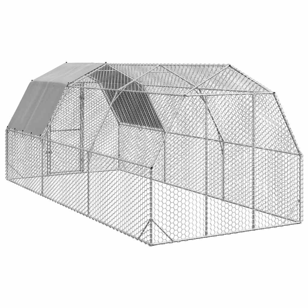Csirkekifutó tetővel 2,5x6x2,25 m horganyzott acél - Image 4