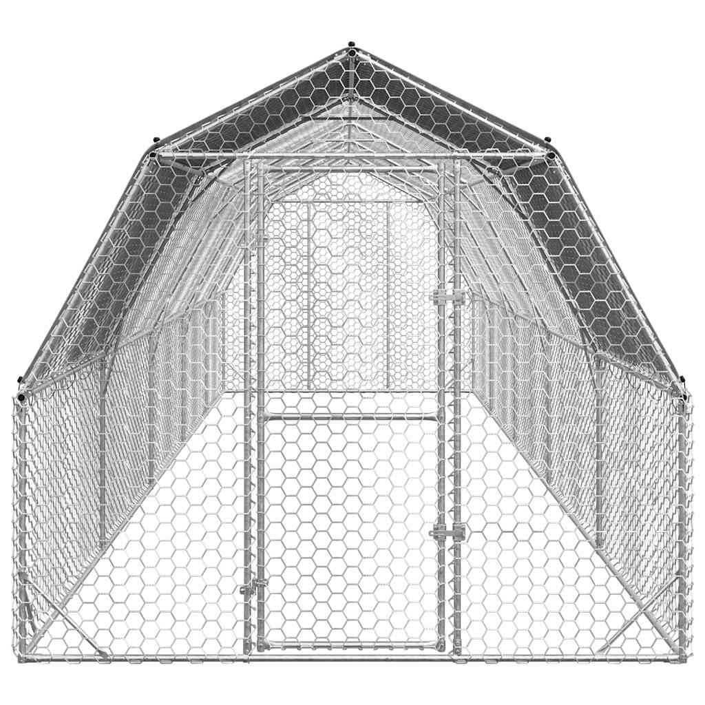 Csirkekifutó tetővel 2,5x10x2,25 m horganyzott acél - Image 3
