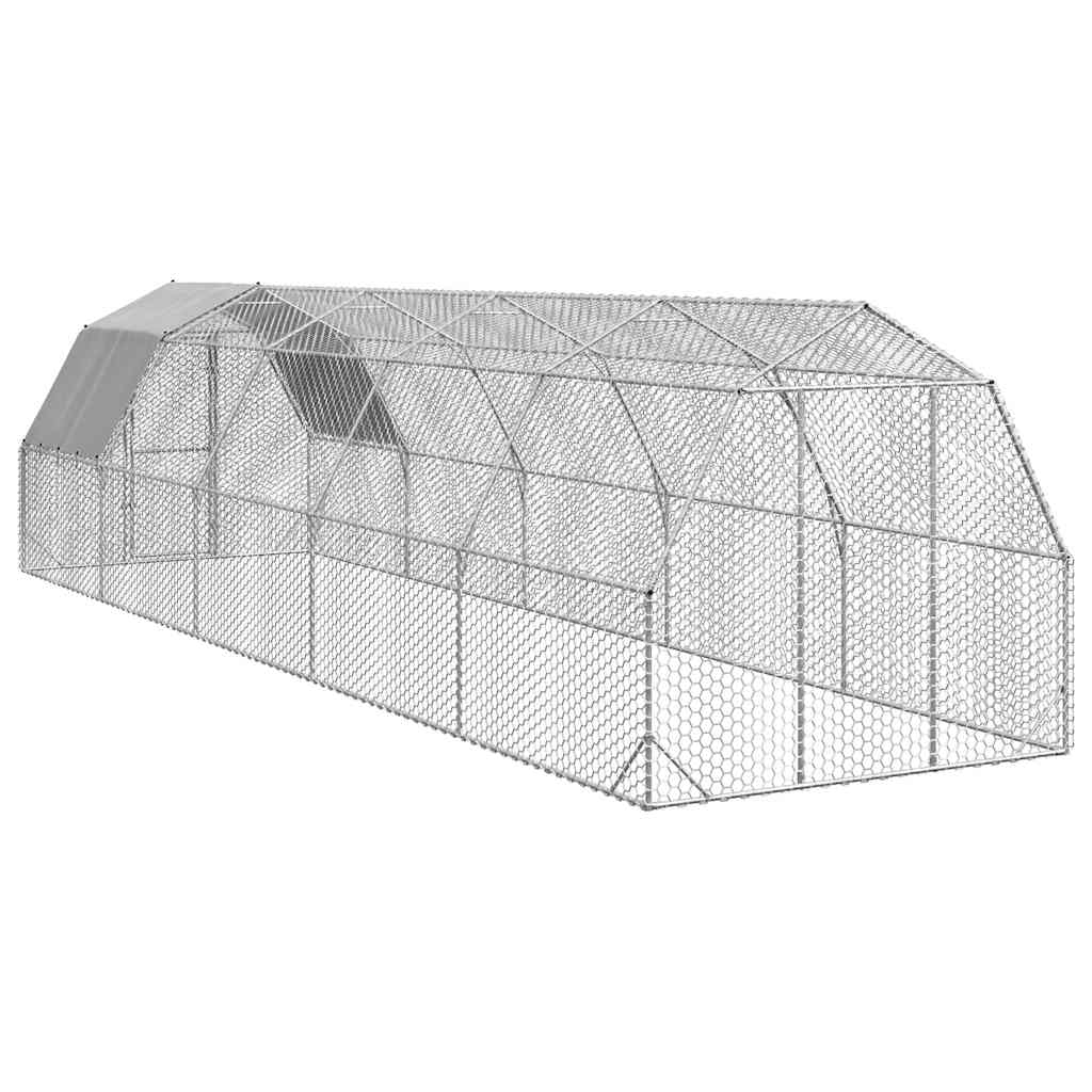 Csirkekifutó tetővel 2,5x10x2,25 m horganyzott acél - Image 4