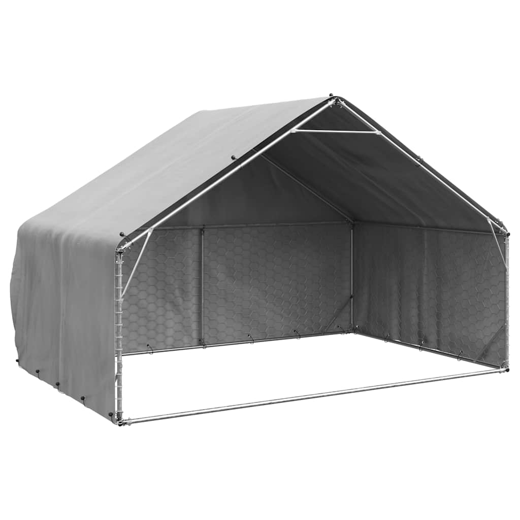 Kültéri kutyakennel fedéllel 3x2x1,9 m horganyzott acélból - Image 2