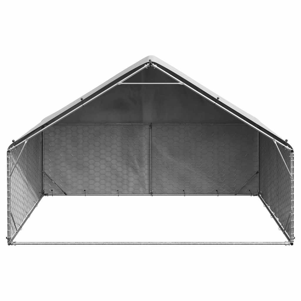 Kültéri kutyakennel fedéllel 3x2x1,9 m horganyzott acélból - Image 3