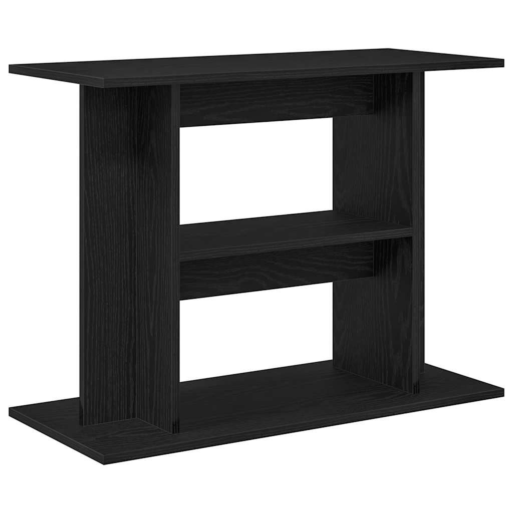 Fekete tölgy szerelt fa akváriumi állvány 80x35x60 cm - Image 2
