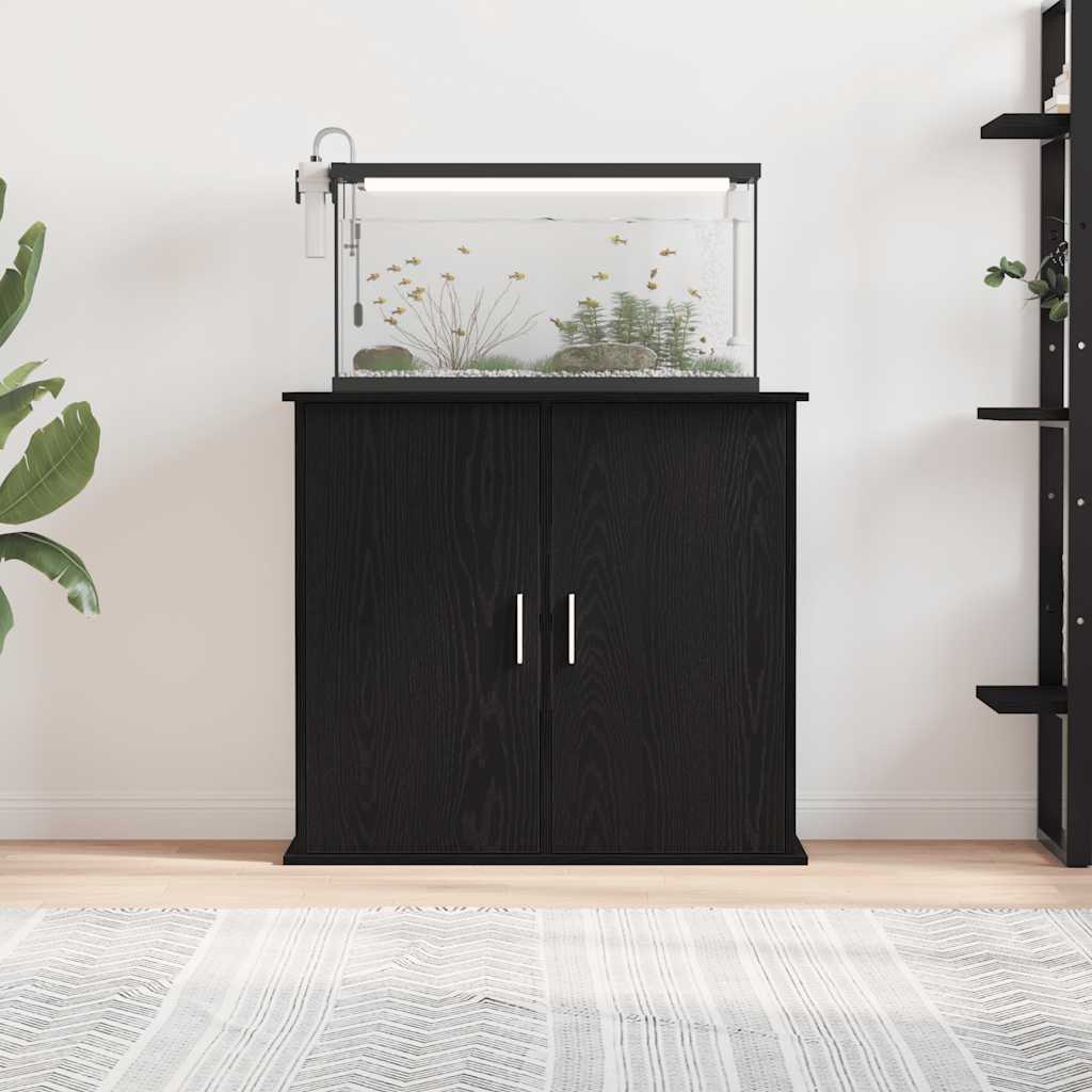 Fekete tölgyfa akváriumállvány 81 x 36 x 73 cm - Image 3