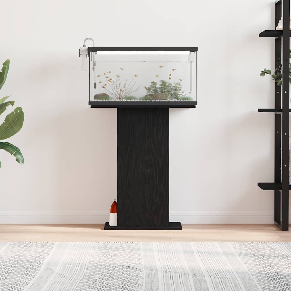 Fekete tölgy szerelt fa akváriumi állvány 60,5x36x72,5 cm - Image 3