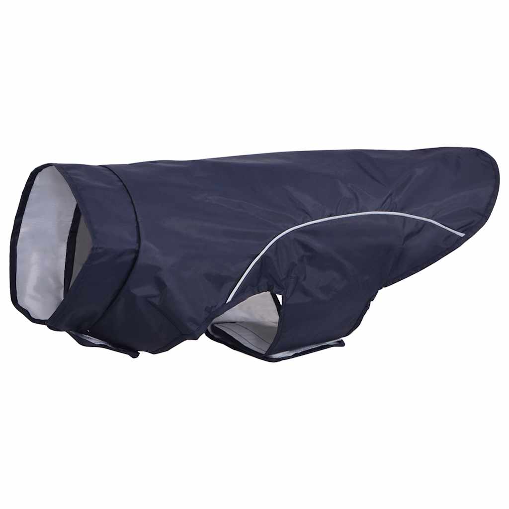 Sötétkék poliészter kutya esőkabát fényvisszaverő csíkokkal XL - Image 2