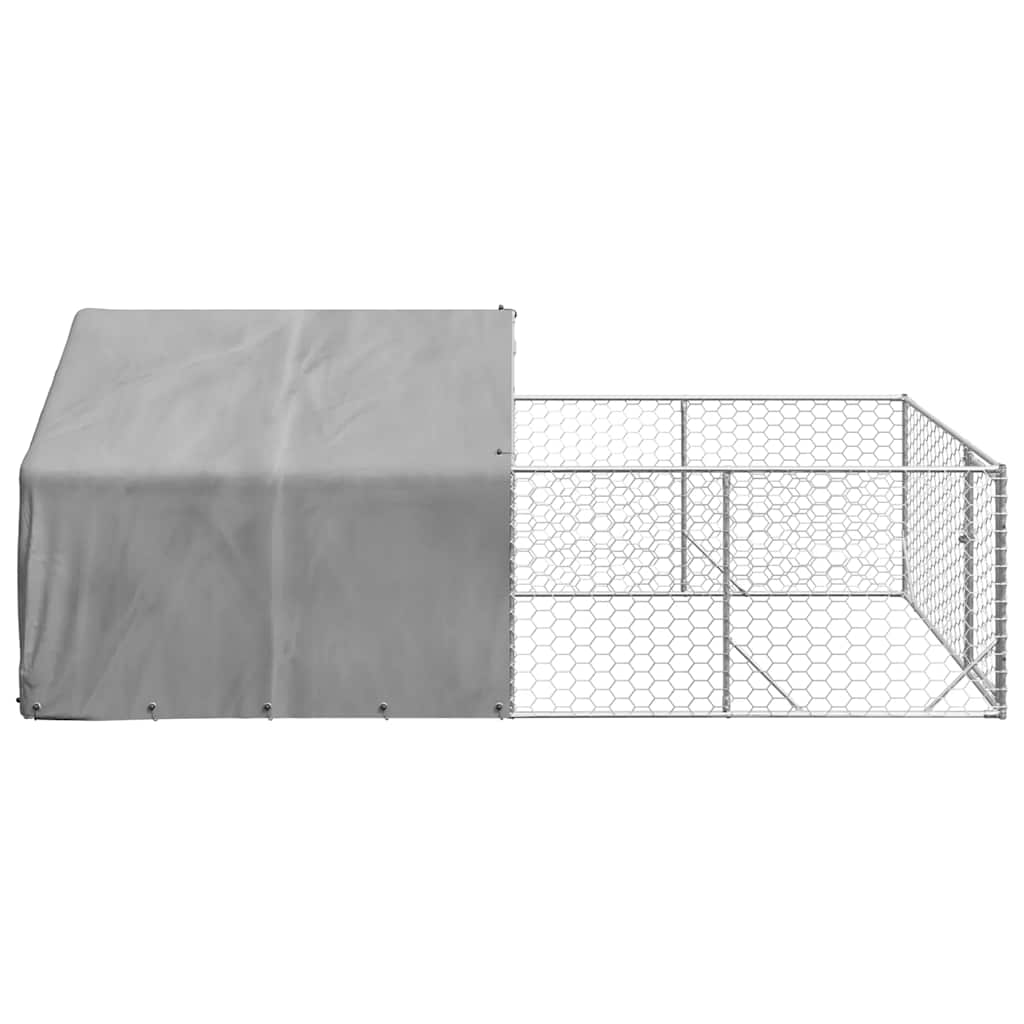 Horganyzott acél kültéri kutyafuttató kifutóval 4x2x1,5 m - Image 5