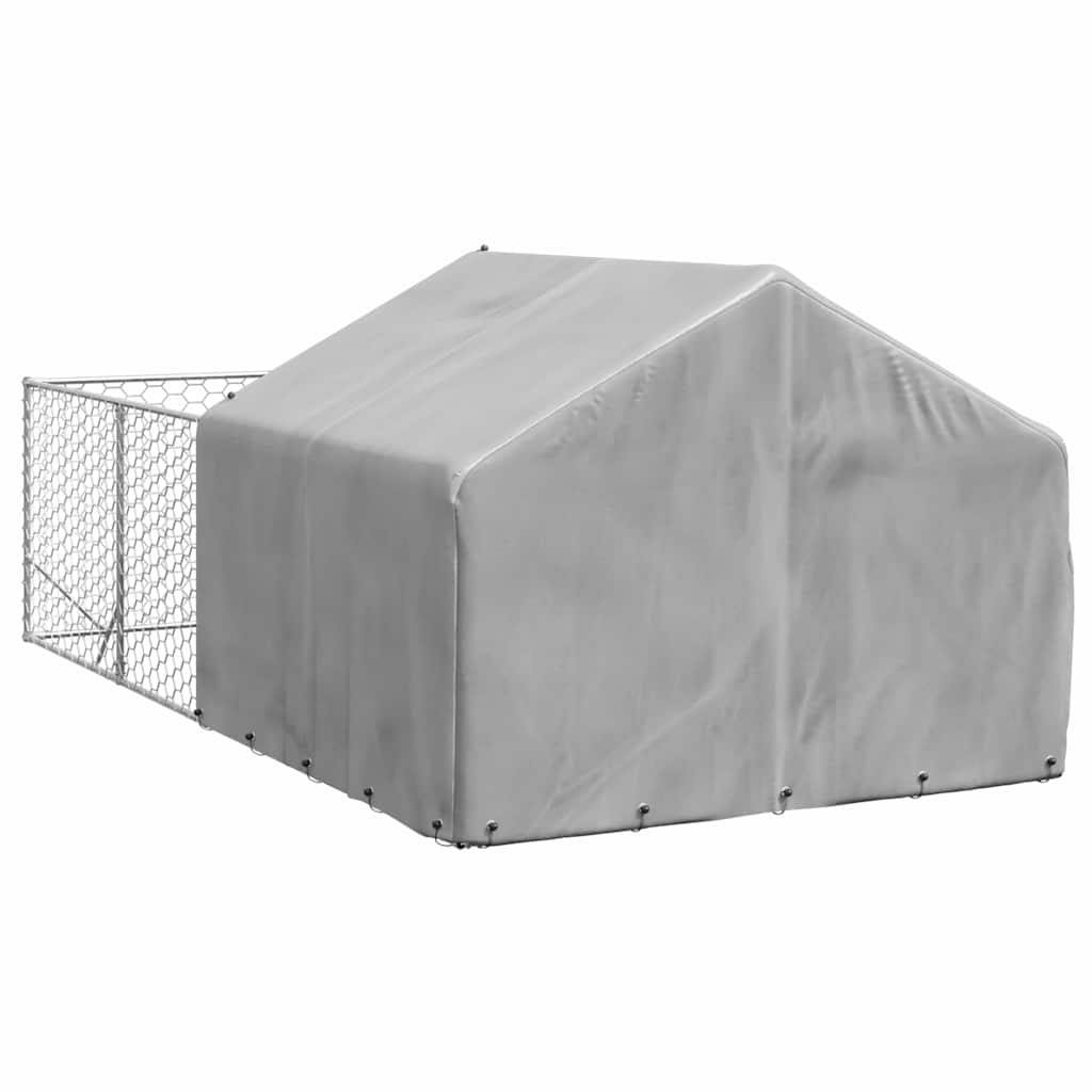 Horganyzott acél kültéri kutyafuttató kifutóval 4x2x1,5 m - Image 4