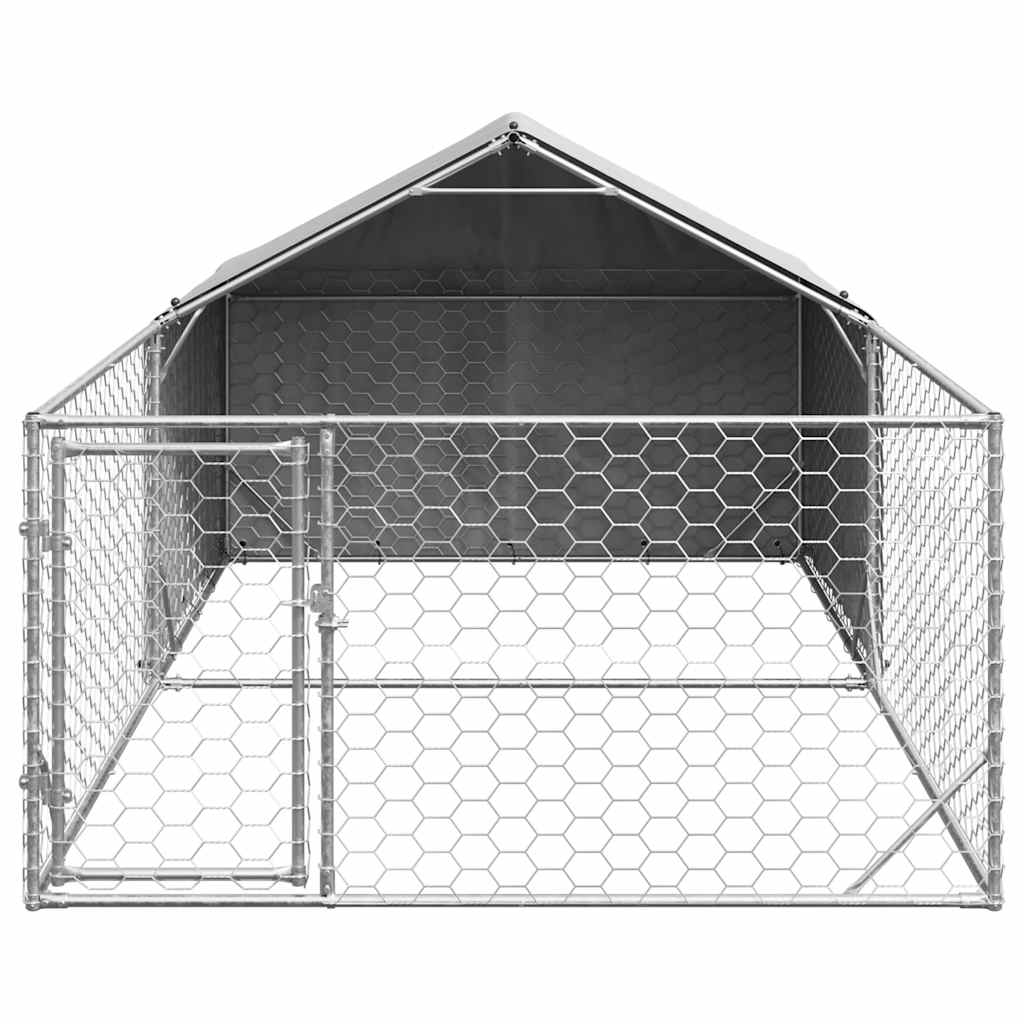 Horganyzott acél kültéri kutyafuttató kifutóval 5x2x1,5 m - Image 3