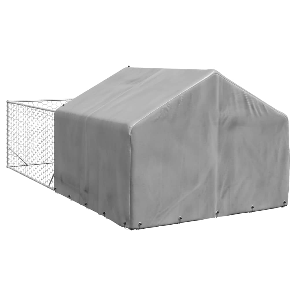 Horganyzott acél kültéri kutyafuttató kifutóval 5x2x1,5 m - Image 4