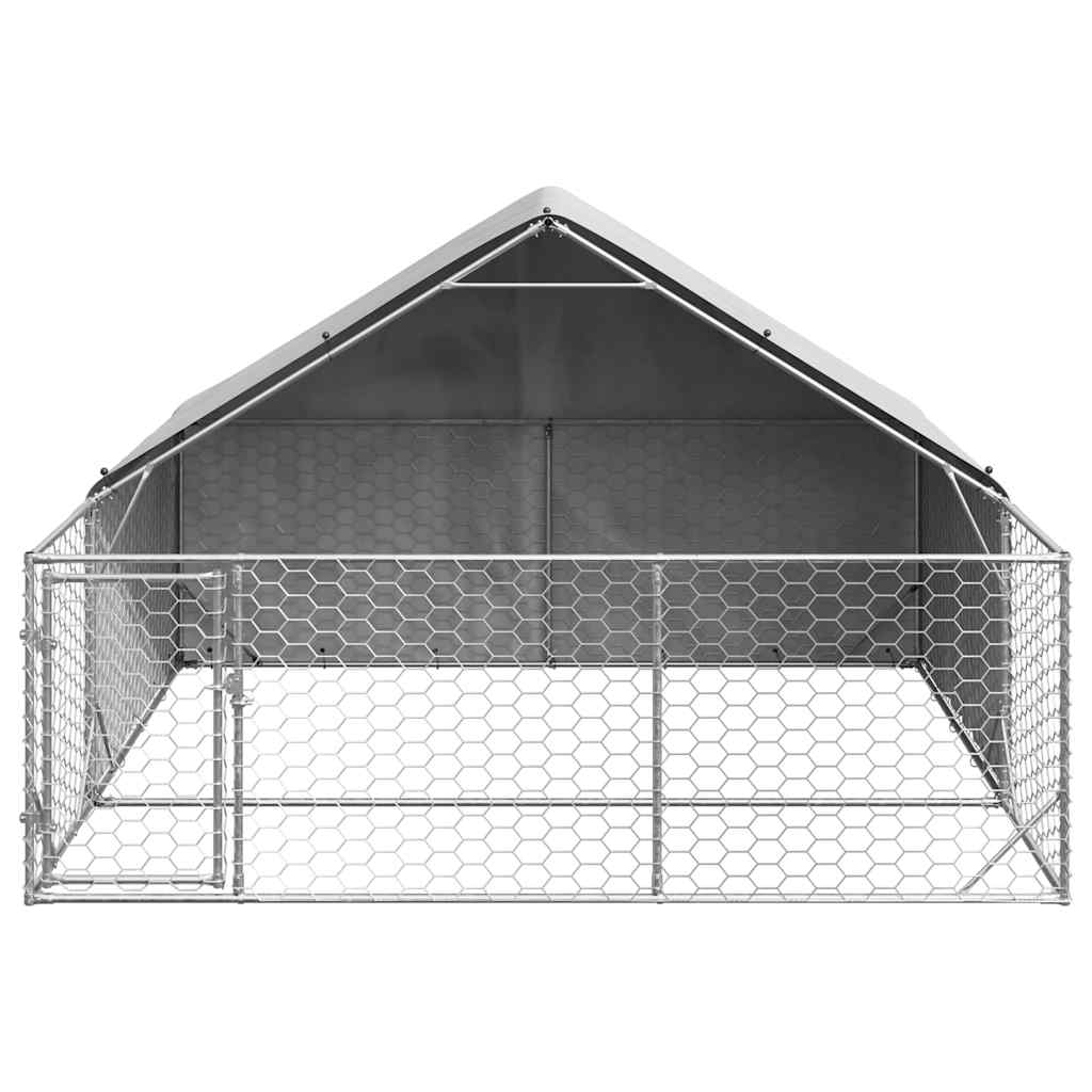 Horganyzott acél kültéri kutyafuttató kifutóval 3x3x1,9 m - Image 3