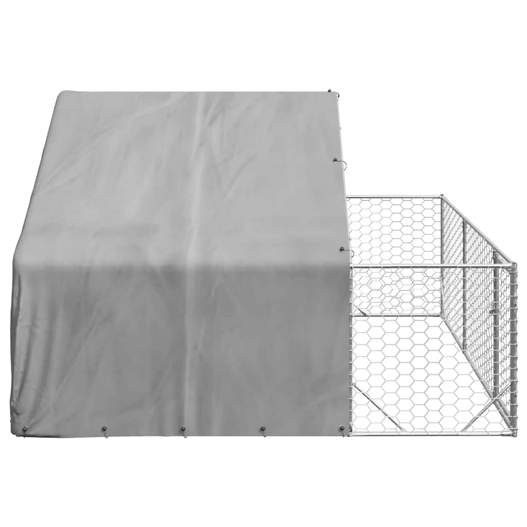 Horganyzott acél kültéri kutyafuttató kifutóval 3x3x1,9 m - Image 5