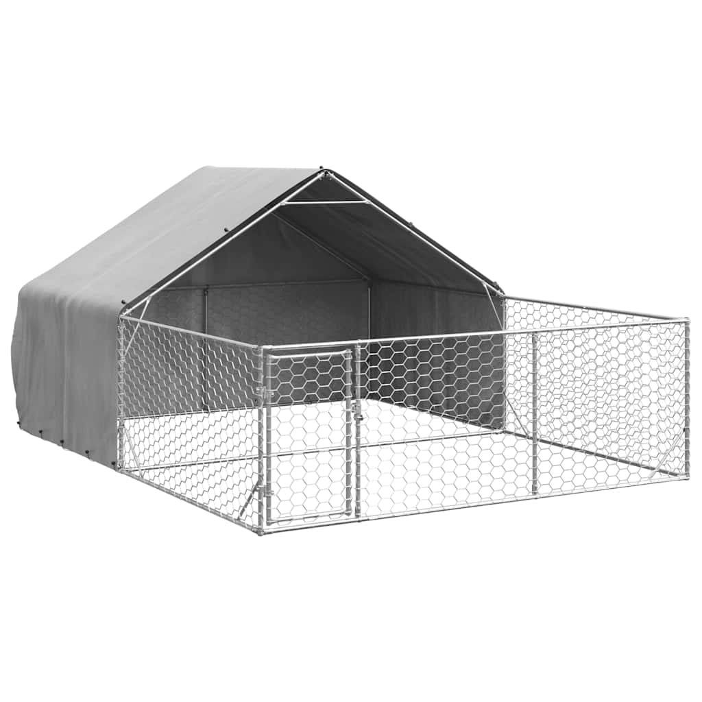 Horganyzott acél kültéri kutyafuttató kifutóval 4x3x1,9 m - Image 2