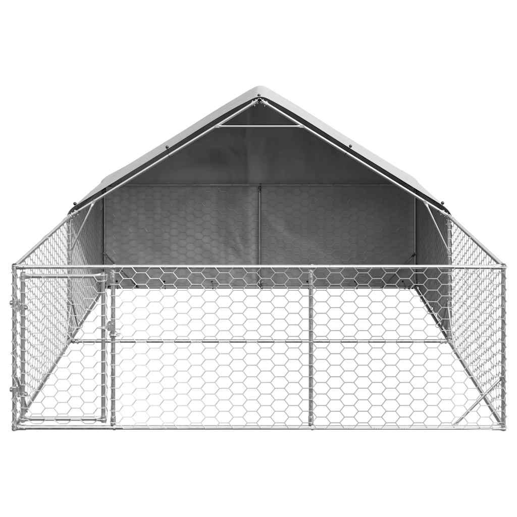 Horganyzott acél kültéri kutyafuttató kifutóval 4x3x1,9 m - Image 3