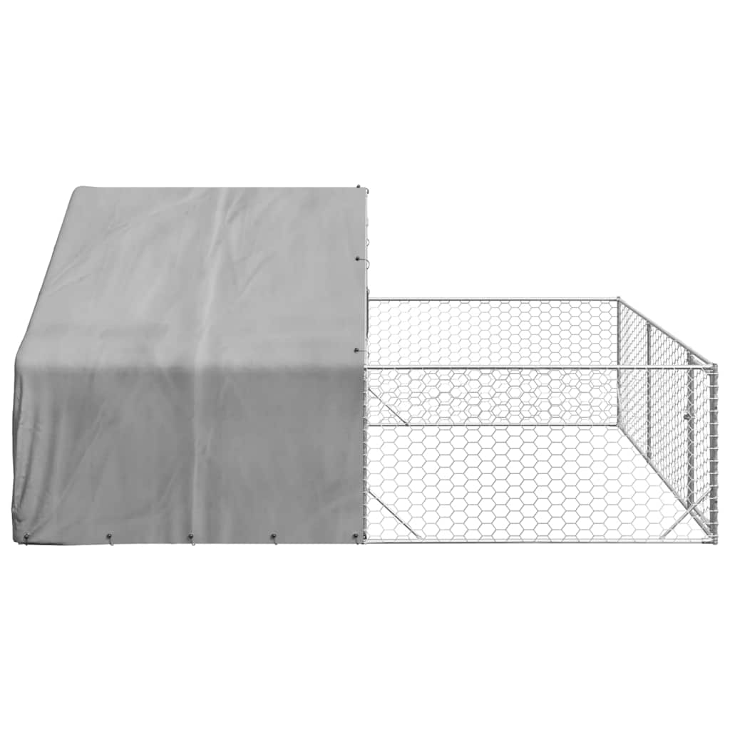 Horganyzott acél kültéri kutyafuttató kifutóval 4x3x1,9 m - Image 5