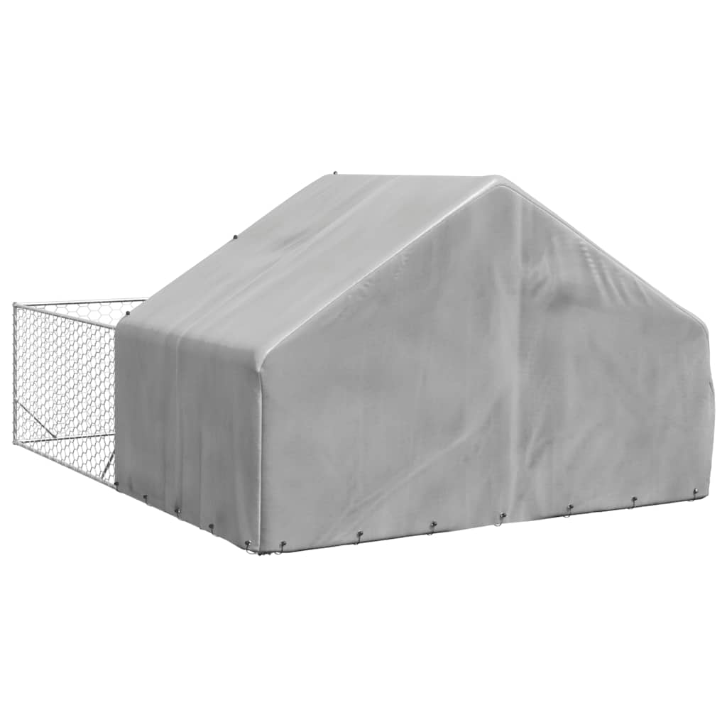 Horganyzott acél kültéri kutyafuttató kifutóval 4x3x1,9 m - Image 4
