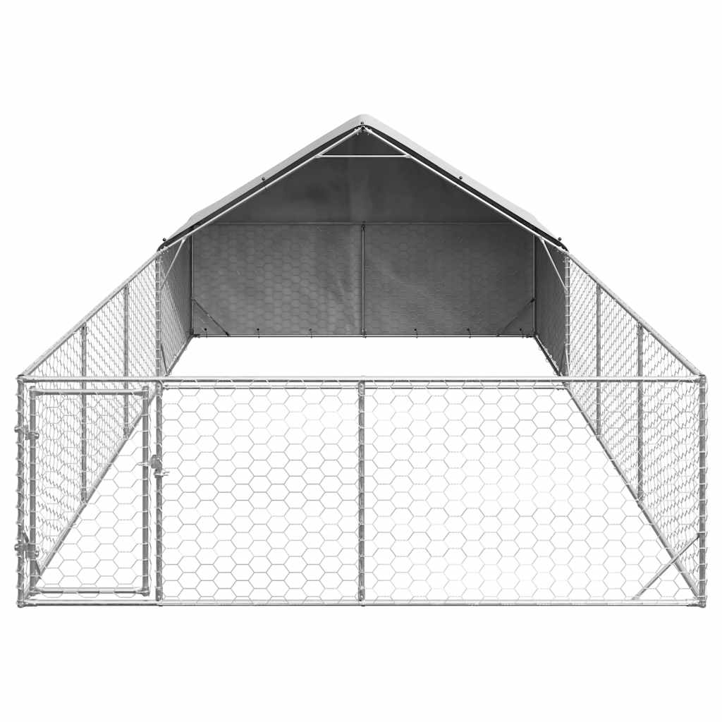 Horganyzott acél kültéri kutyafuttató kifutóval 7x3x1,9 m - Image 3