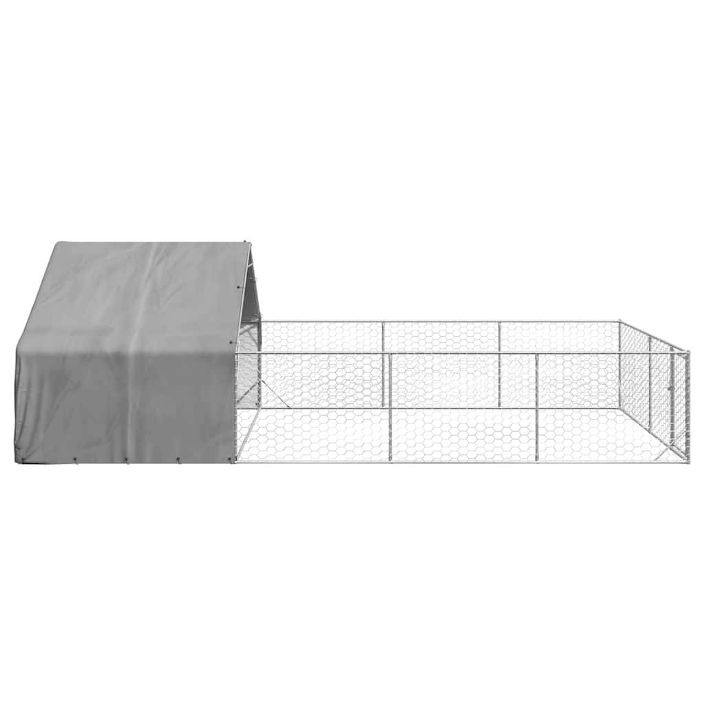 Horganyzott acél kültéri kutyafuttató kifutóval 7x3x1,9 m - Image 5