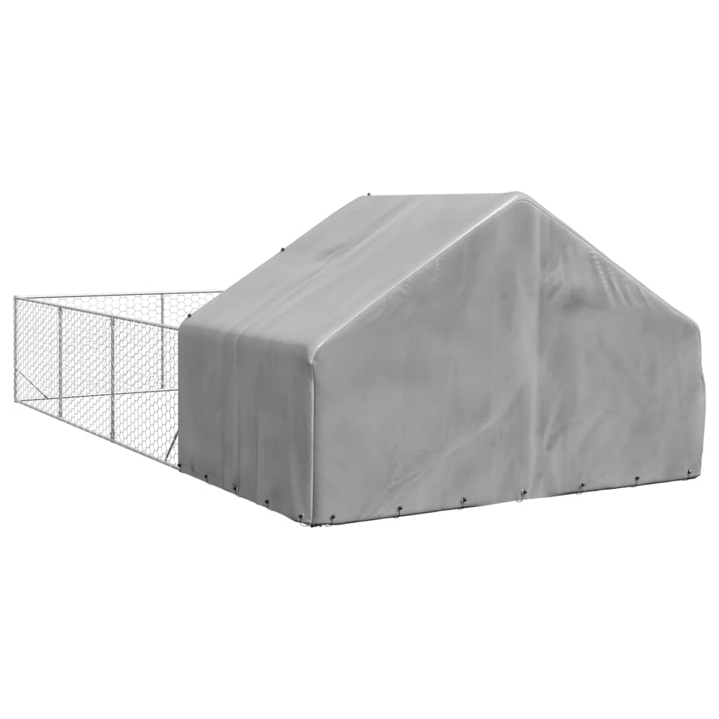 Horganyzott acél kültéri kutyafuttató kifutóval 7x3x1,9 m - Image 4