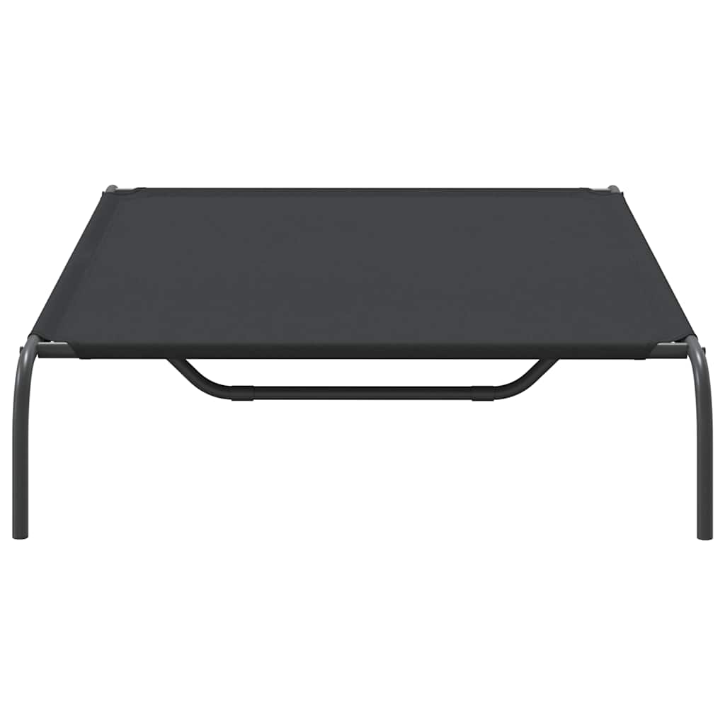 Fekete oxford szövet és acél emelt kutyafekhely 130x80x20 cm - Image 5