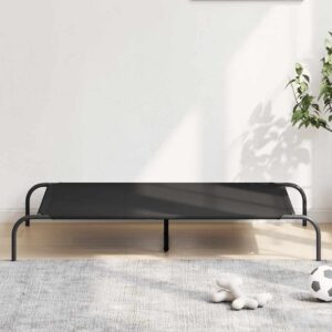 Fekete oxford szövet és acél emelt kutyafekhely 130x80x20 cm