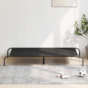 Fekete oxford szövet és acél emelt kutyafekhely 150x90x20 cm