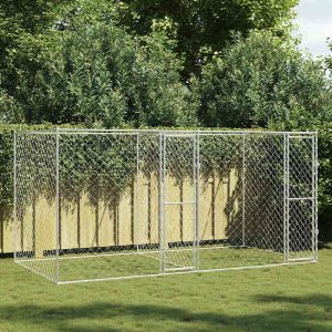 Kutyaketrec Ezüst 400 x 200 x 200 cm Horganyzott acél